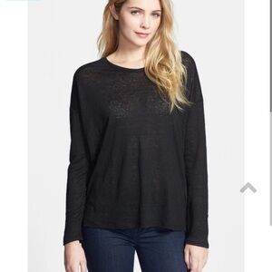 Vince 100% Linen Long Sleeve Top Sz S